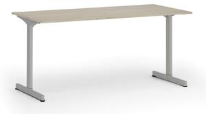 Kancelársky stôl PRIMO BETA, 1600 x 800 mm, sivá podnož, dub prírodný