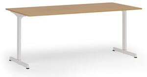 Kancelársky stôl PRIMO BETA, 180x90 cm, biela podnož, buk