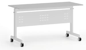 Mobilný stôl PRIMO MOBI, 140x60 cm, biela podnož, sivá