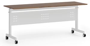 Mobilný stôl PRIMO MOBI, 1800 x 600 mm, biela podnož, orech