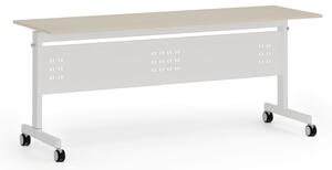 Mobilný stôl PRIMO MOBI, 1800 x 600 mm, biela podnož, breza