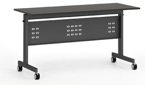 Mobilný stôl PRIMO MOBI, 1400 x 600 mm, čierna podnož, wenge