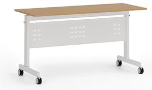 Mobilný stôl PRIMO MOBI, 140x60 cm, biela podnož, buk