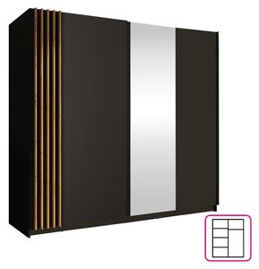 KONDELA Skriňa, 2D-200, čierna/dub artisan, BAJADERO TYP 2