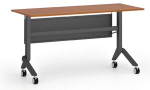Mobilný stôl PRIMO MOVE, 1400 x 600 mm, čierna podnož, čerešňa