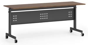 Mobilný stôl PRIMO MOBI, 1800 x 600 mm, čierna podnož, orech