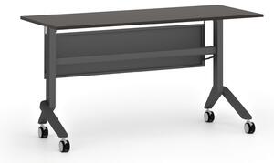 Mobilný stôl PRIMO MOVE, 1400 x 600 mm, čierna podnož, wenge