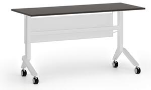 Mobilný stôl PRIMO MOVE, 1400 x 600 mm, biela podnož, wenge