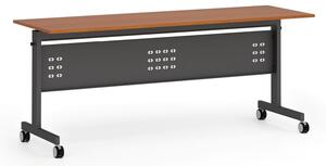 Mobilný stôl PRIMO MOBI, 1800 x 600 mm, čierna podnož, čerešňa
