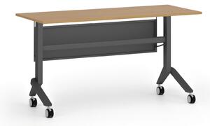 Mobilný stôl PRIMO MOVE, 1400 x 600 mm, čierna podnož, buk