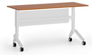 Mobilný stôl PRIMO MOVE, 140x60 cm, biela podnož, čerešňa