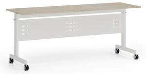 Mobilný stôl PRIMO MOBI, 180x60 cm, biela podnož, dub prírodný