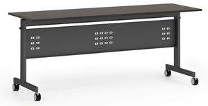 Mobilný stôl PRIMO MOBI, 1800 x 600 mm, čierna podnož, wenge