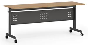 Mobilný stôl PRIMO MOBI, 180x60 cm, čierna podnož, buk