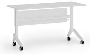 Mobilný stôl PRIMO MOVE, 140x60 cm, biela podnož, biela