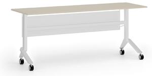 Mobilný stôl PRIMO MOVE, 180x60 cm, biela podnož, breza