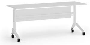 Mobilný stôl PRIMO MOVE, 180x60 cm, biela podnož, biela