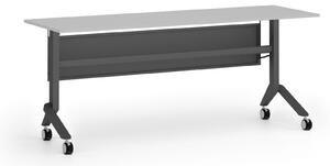 Mobilný stôl PRIMO MOVE, 180x60 cm, čierna podnož, sivá