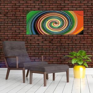 Abstraktný obraz - farebná špirála (120x50 cm)