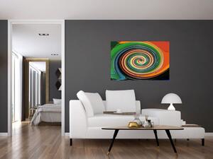 Abstraktný obraz - farebná špirála (90x60 cm)