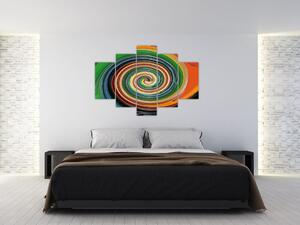 Abstraktný obraz - farebná špirála (150x105 cm)