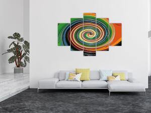 Abstraktný obraz - farebná špirála (150x105 cm)