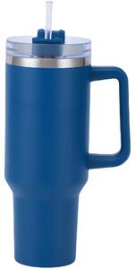 Pronett XJ5555 Termohrnček s držadlom a slamkou, nerez, 1200 ml, modrý