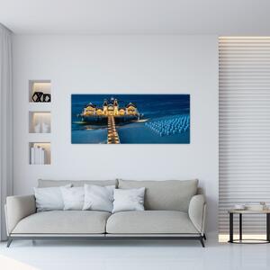 Obraz - hotel na pláži (120x50 cm)