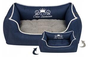 Pelech pre psa Royal Line Navy Blue M/L/XL (Luxusné mäkké pelechy pre malých a stredných psov s odnímateľným poťahom, jedinečným dizajnom v kvalitnom prevedení)
