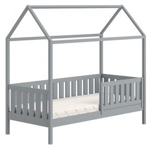 Detská domčeková posteľ Nemos II s prístelkou - 90x200 cm - šedá