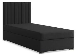 Čalúnená posteľ AGEN 90x200 cm s pružinovým matracom Čierna