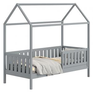 Detská domčeková posteľ Nemos II s prístelkou - 90x200 cm - šedá
