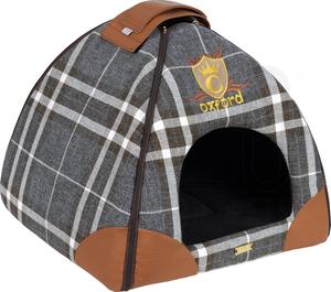 Iglu pre psov a mačky Oxford 47×46×40 cm (Luxusný pelech so strieškou pre veľkú mačku / malého psa)