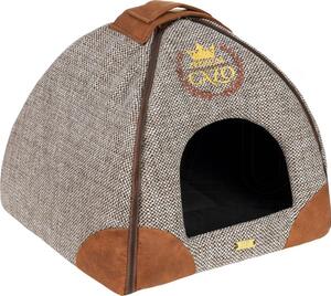 Iglu pre psov a mačky Premium 47×46×40 cm (Luxusný pelech so strieškou pre veľkú mačku / malého psa)