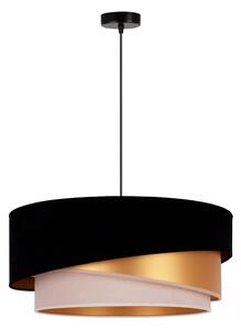 Duolla - Luster na lanku KOBO 1xE27/15W/230V pr. 45 cm čierna/zlatá/krémová