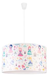 Duolla - Detský luster na lanku PRINT M 1xE27/40W/230V pr. 35 cm princezné
