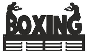 Vešiak na medaily BOXING (Originálny kovový vešiak na medaily pre šport: box)
