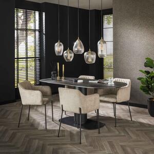 Jedálenský stôl 45-45 Ovál 180x90cm Ceramic Natural Black-Komfort-nábytok