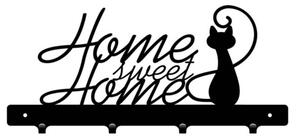 Vešiak na stenu do chodby HOME S MAČKOU 40 (Dizajnový kovový vešiak na stenu do predsiene)