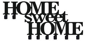 Vešiak na stenu do chodby HOME SWEET HOME (Dizajnový kovový vešiak na stenu do predsiene)