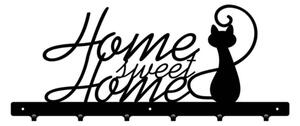 Vešiak na stenu do chodby HOME S MAČKOU 60 (Dizajnový kovový vešiak na stenu do predsiene)