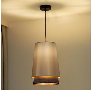 Duolla - Luster na lanku BELL SHINY 1xE27/15W/230V pr. 25 cm strieborná/čierna