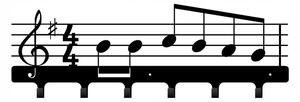 Vešiak na stenu do chodby MUSIC (Originálny kovový vešiak na stenu do predsiene)