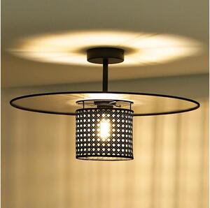 Duolla - Prisadený luster TOKYO RATTAN 1xE27/15W/230V pr. 50 cm čierna/strieborná
