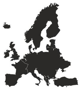 Mapa Europy na stenu 130 cm (Dekorácie z kovu - nástenné mapy)