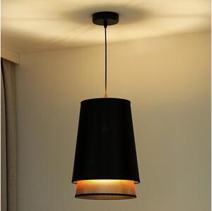 Duolla - Luster na lanku BELL SHINY 1xE27/15W/230V pr. 25 cm čierna/medená