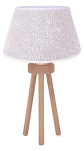 Duolla - Stolná lampa BOUCLE 1xE27/15W/230V pr. 28 cm biela/drevo