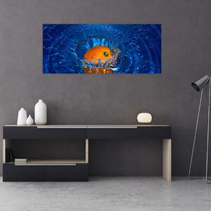 Obraz - pomaranč vo vode (120x50 cm)