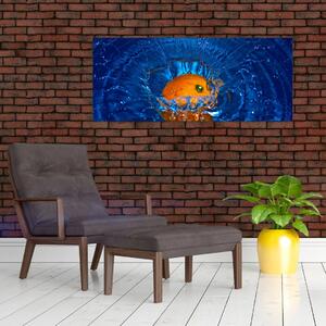 Obraz - pomaranč vo vode (120x50 cm)