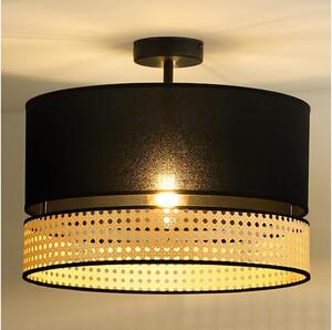 Duolla - Prisadený luster DOUBLE RATTAN 1xE27/15W/230V pr. 40 cm čierna/béžová